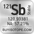 121sb isotope 121sb enriched 121sb abundance 121sb atomic mass 121sb