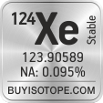 124xe isotope 124xe enriched 124xe abundance 124xe atomic mass 124xe