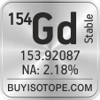 154gd isotope 154gd enriched 154gd abundance 154gd atomic mass 154gd