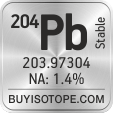 204pb isotope 204pb enriched 204pb abundance 204pb atomic mass 204pb