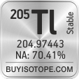 205tl isotope 205tl enriched 205tl abundance 205tl atomic mass 205tl