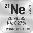 21ne isotope 21ne enriched 21ne abundance 21ne atomic mass 21ne