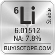 6li isotope 6li enriched 6li abundance 6li atomic mass 6li