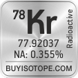 78kr isotope 78kr enriched 78kr abundance 78kr atomic mass 78kr