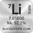 7li isotope 7li enriched 7li abundance 7li atomic mass 7li