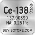 ce-138 isotope ce-138 enriched ce-138 abundance ce-138 atomic mass ce-138