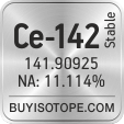 ce-142 isotope ce-142 enriched ce-142 abundance ce-142 atomic mass ce-142