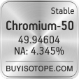 chromium-50 isotope chromium-50 enriched chromium-50 abundance chromium-50 atomic mass chromium-50