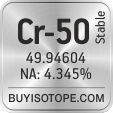 cr-50 isotope cr-50 enriched cr-50 abundance cr-50 atomic mass cr-50