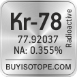 kr-78 isotope kr-78 enriched kr-78 abundance kr-78 atomic mass kr-78