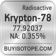 krypton-78 isotope krypton-78 enriched krypton-78 abundance krypton-78 atomic mass krypton-78