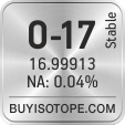 o-17 isotope o-17 enriched o-17 abundance o-17 atomic mass o-17