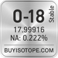 o-18 isotope o-18 enriched o-18 abundance o-18 atomic mass o-18