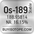 os-189 isotope os-189 enriched os-189 abundance os-189 atomic mass os-189