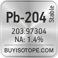 pb-204 isotope pb-204 enriched pb-204 abundance pb-204 atomic mass pb-204