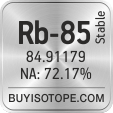 rb-85 isotope rb-85 enriched rb-85 abundance rb-85 atomic mass rb-85