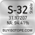 s-32 isotope s-32 enriched s-32 abundance s-32 atomic mass s-32