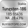 tungsten-186 isotope tungsten-186 enriched tungsten-186 abundance tungsten-186 atomic mass tungsten-186