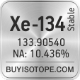 xe-134 isotope xe-134 enriched xe-134 abundance xe-134 atomic mass xe-134