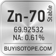 zn-70 isotope zn-70 enriched zn-70 abundance zn-70 atomic mass zn-70